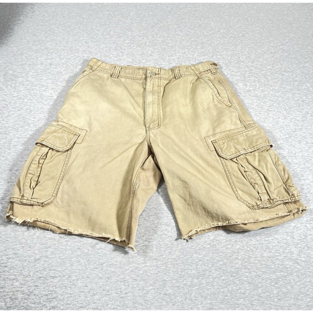 Vintage‎ American Eagle Shorts Mens 32 Cargo Pockets Tan Grunge Relaxed Preppy